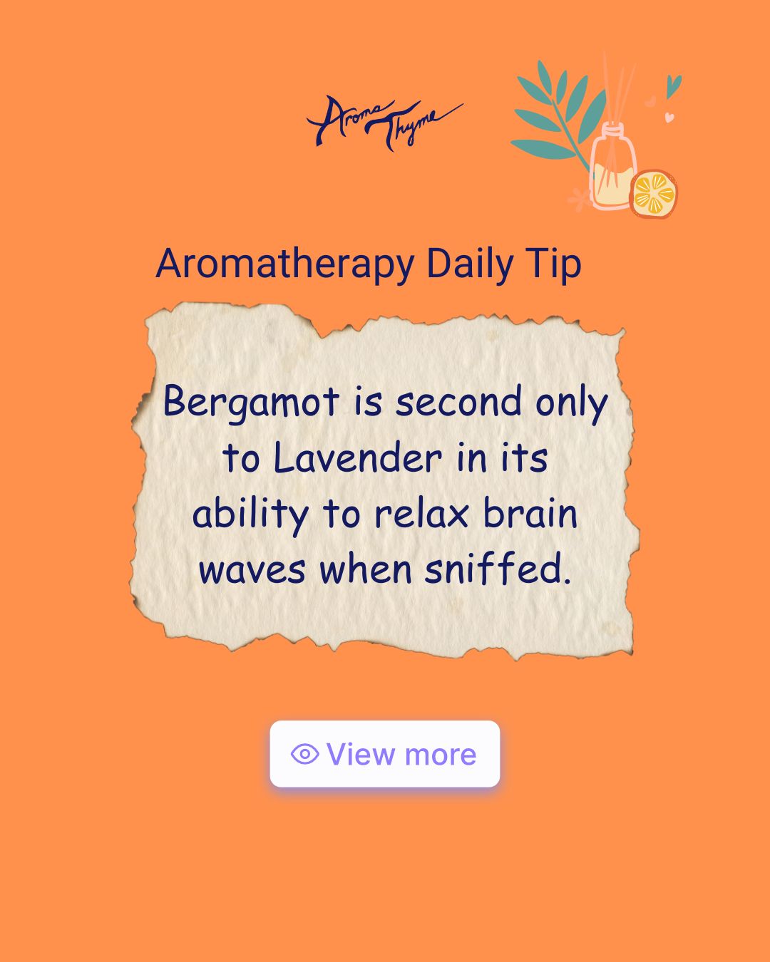 a tip or how to on bergamot oil use, orange background